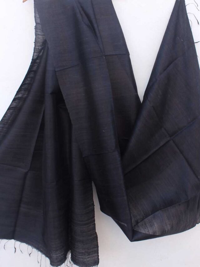 Black-Dupion-tussar-silk-dupatta