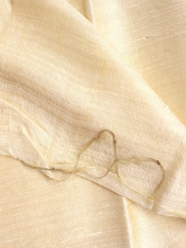 Cream-White-pure-dupion-silk-fabric