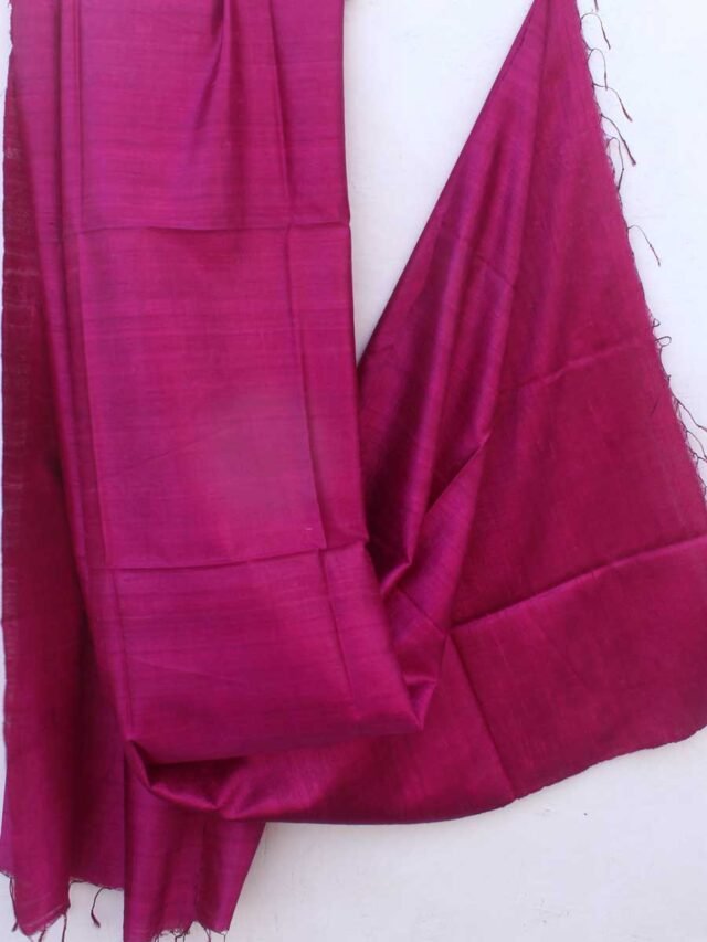 Purple Magenta-Dupion-tussar-silk-dupatta