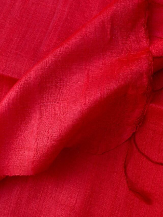 Red-dupion-tussar-silk-fabric