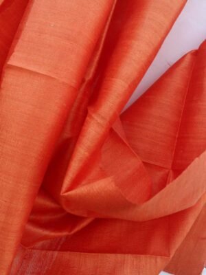 Saffron-Orange-Dupion-tussar-silk-dupatta-Fabric