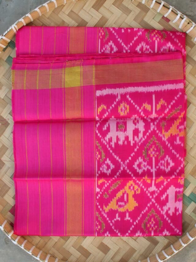 Fushia-Pink-Hathi-popat-Patola-silk-dupatta
