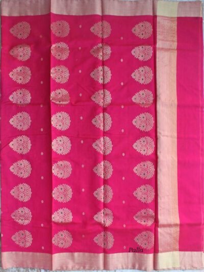 Meena-buti-Fushia-Pink-pure-zari-chanderi-sari