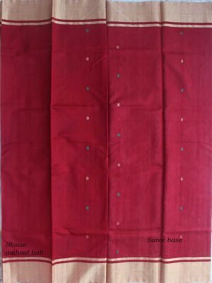 Meena-buti-Maroon-red-zari-chanderi-silk-cotton-sari