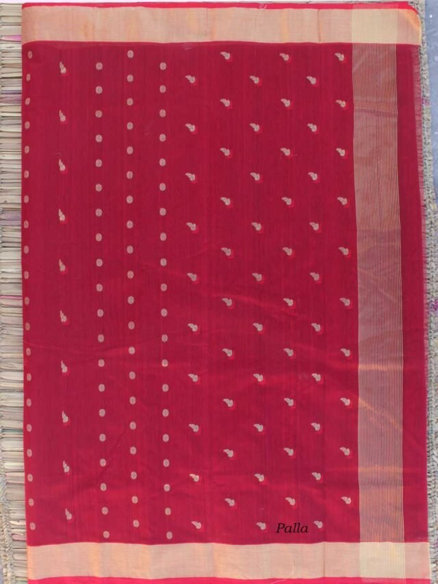 Red-hazar-buti-zari-chanderi-saree