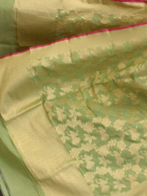 Spring-green-cutwork-katan-silk-Banarasi-dupatta