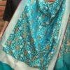 Teal-Blue-shikargrah-katan-silk-banarasi-dupatta at Shilphaat.com