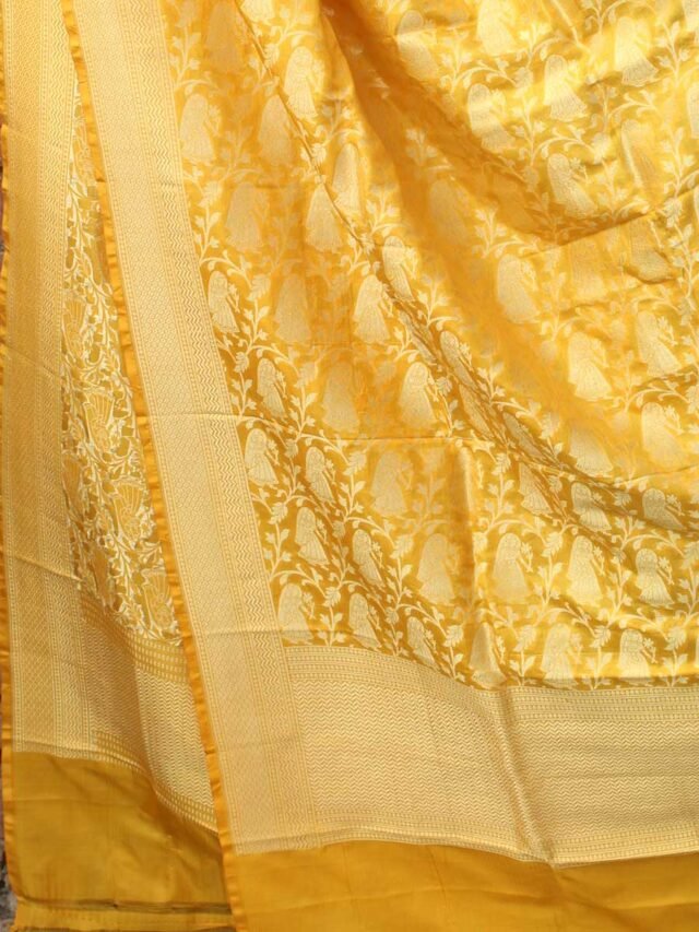 Yellow-pure-katan-silk-banarasi-dupatta
