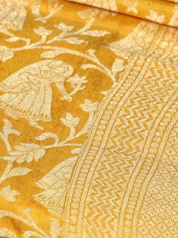 yellow-katan-silk--real banarsi-dupatta at Shilphaat.com