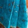 Blue-and-brown--sujini-kantha-embroidered-paper-silk-saree at Shilphaat.com