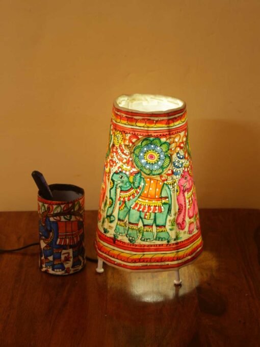 Elephants-Tholu-Bommalata-lamp-pen-stand-set