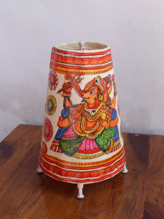 Ganesha-medium-living-room-Leather-lamp