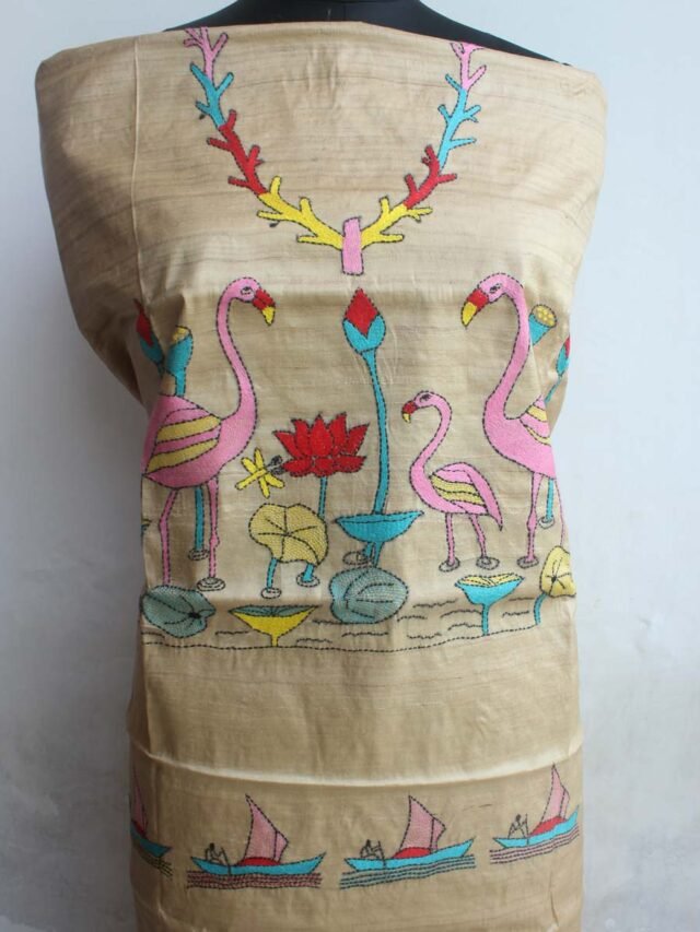 Nakshi-kantha-pure-desi-tussar-silk-ladies-kurta-fabric