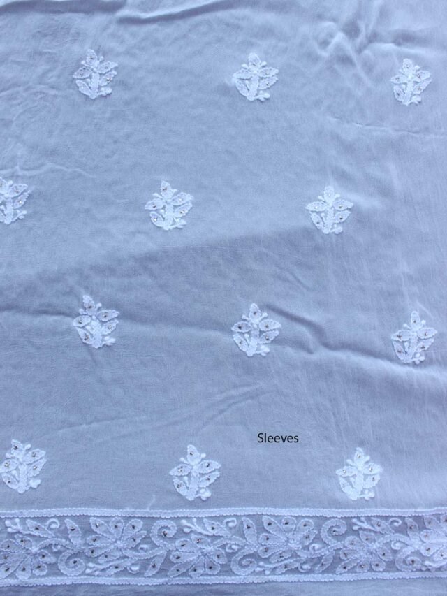 White-Flowers-chikankari-mukesh-georgette-kurta-fabric