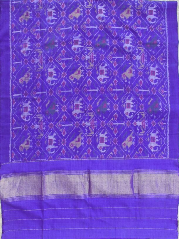 Hathi-Popat-Patan-Patola-Blue-pure-wool-Shawl