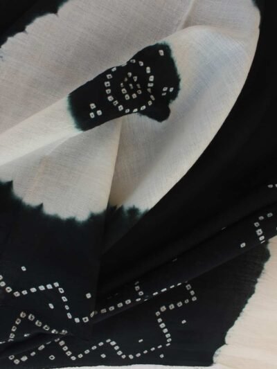 Black-and-Ivory-Bandhani-pure-wool-shawl