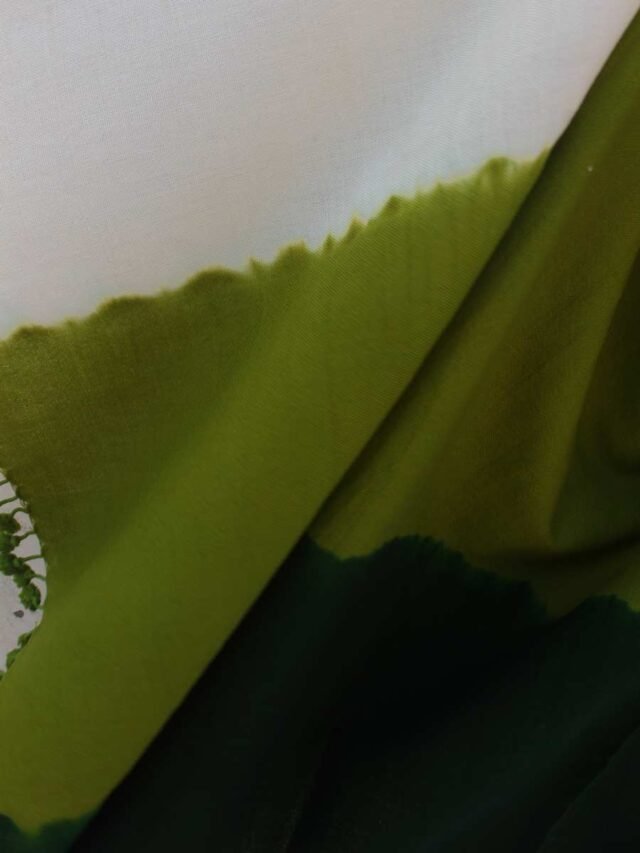Green-and-Off-white-shaded-tie-dye-pure-wool-shawl