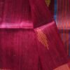 Magenta-and-Brown-Mulberry-Dupion-Silk-Sari