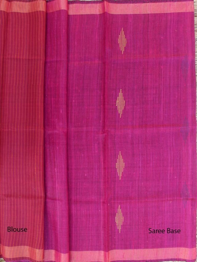 Magenta-and-brown-pure-Silk-handloom-Saree