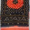 Orange-and-Black-Bhujodi-Bandhani-woolen-Shawl