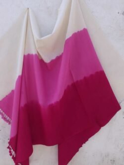 Pink-and-off-white-shaded-tie-dye-pure-wool-shawl