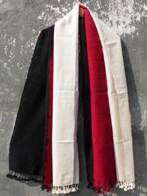 Red-black,-white-shaded-tie-dye-merino-wool-shawl-Shilphaat