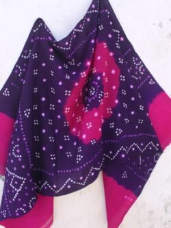 Violet-and-Pink-Bandhani-woolen-Shawl