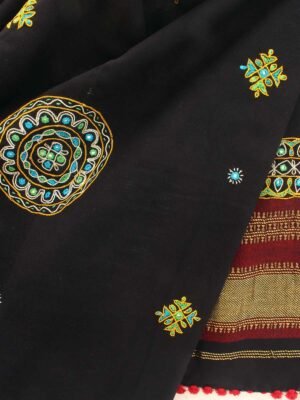 Black-kutch-Ahir-embroidered-wool-shawl