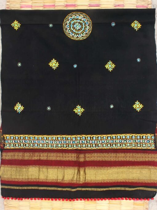 Black-kutch-Ahir-embroidered-wool-winter-shawl
