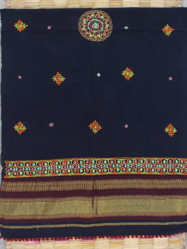 Darkest-Blue-Ahir-embroidered-wool-winter-shawl