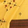 Lemon yellow-mirrorwork-woolen-Shawl