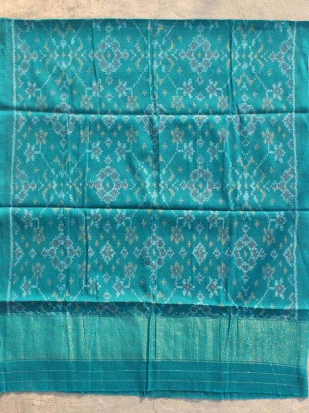 Peacock-green-Patan-Patola-Pure-Wool-Shawl