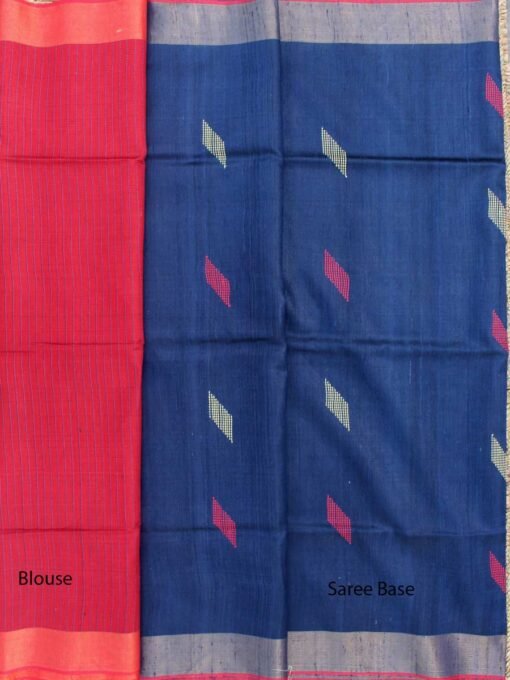 Red-and-Blue-pure-Silk-handloom-Saree