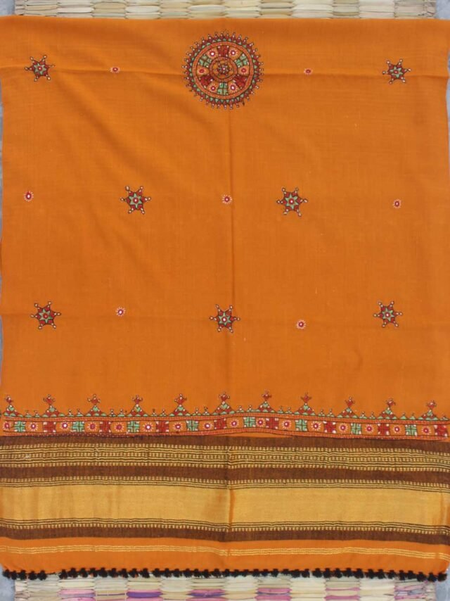 Turmeric-yellow-Suf-Handembroidered-wool-winter-shawl