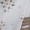 White-and-Brown-mirrorwork-woolen-Shawl