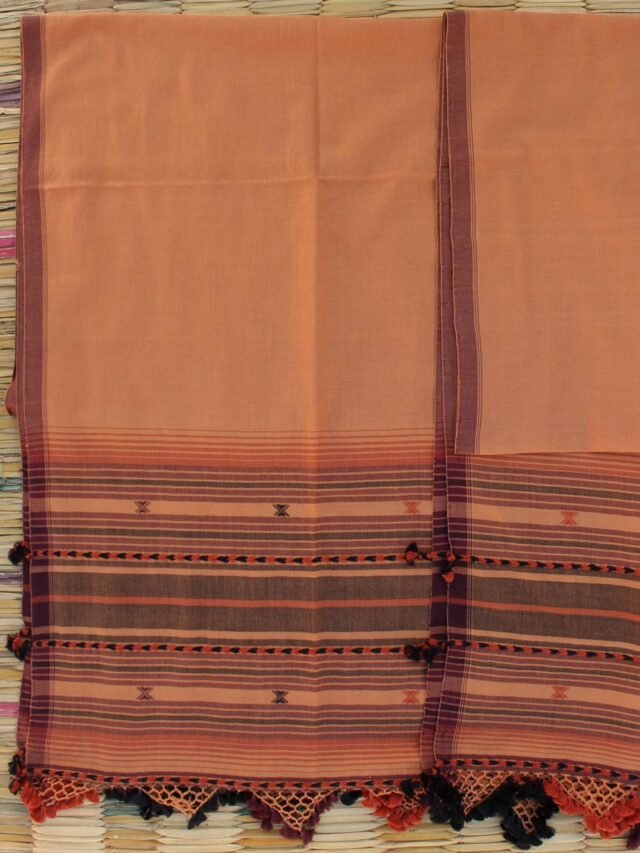 Brown-orange-handloom-bhuj-kala-cotton-wrap