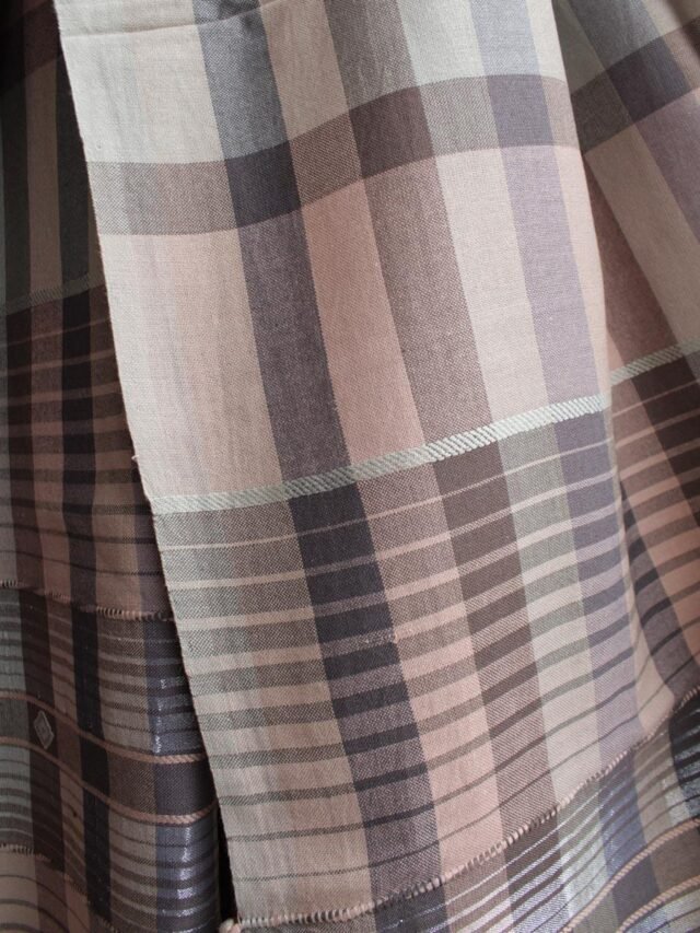 Grey-Black-and-brown-striped-bhujodi-kala-cotton-dupatta-Shilphaat
