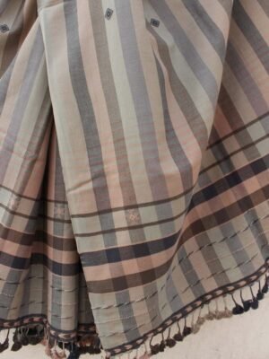 Grey-Black-and-brown-stripes-bhujodi-kala-cotton-dupatta