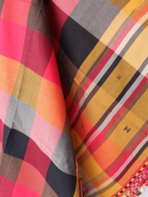 Multicolour-checks-bhujodi-kala-cotton-dupatta-Shilphaat