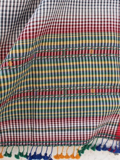 Red,-Black-and-white-stripes-bhujodi-kala-cotton-dupatta