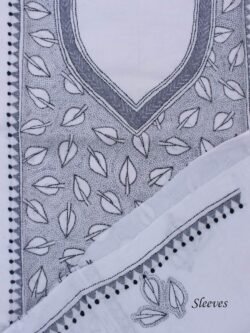 Gray-and-black-kantha-white-embroiderd-cotton-kurta-fabric