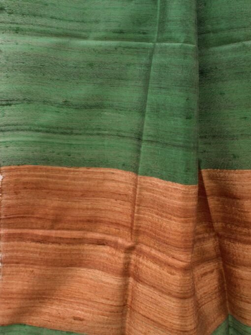 Green-and-brown-pure-bhagalpur-silk-scarf