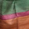 Green-pink-and-brown-ghicha-tassar-silk-scarf