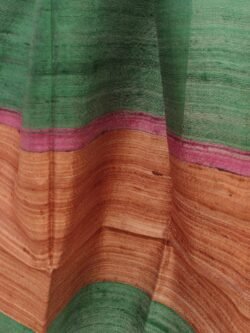 Green,-pink-and-brown-pure-bhagalpur-silk-scarf