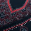 Orange-red-kantha-embroiderd-black-cotton-kurta-fabric