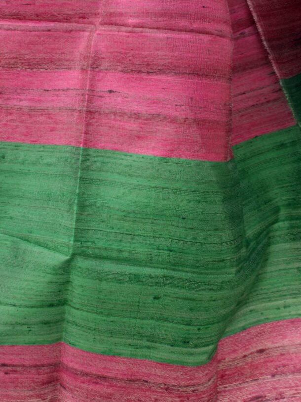Pink-and-Green-ghicha-tassar-silk-scarf