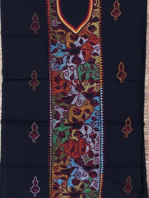 multicolour-reverse-kantha-black-cotton-kurta-fabric