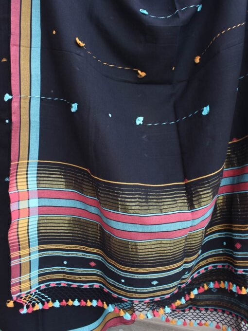 Black-motifs-and-mirrorwork-cotton-Bhujodi--ladies-Suit