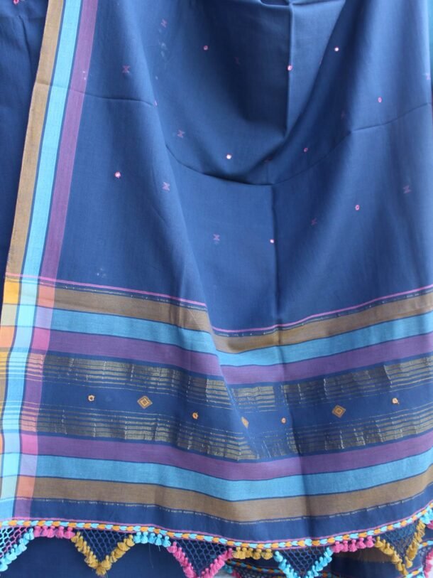 Blue-Gray-mirrorwork-cotton-Bhujodi--ladies-Suit