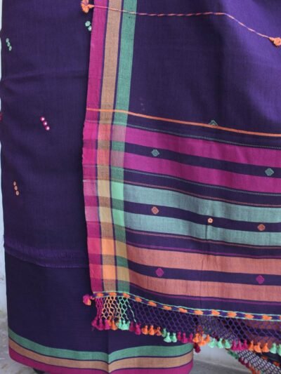 Deep-Violet-mirrorwork-kala-cotton-Bhujodi-Dress-material